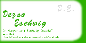 dezso eschwig business card